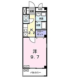 コンフォート八田 1Kの間取図画像