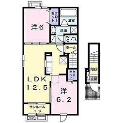 エムティハウス2 2LDKの間取図画像