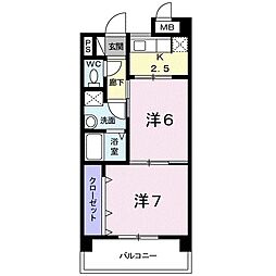 ペスカ・フィオーレ 2Kの間取図画像