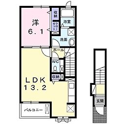 セレノS 1LDKの間取図画像