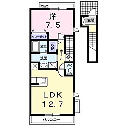 グリーンフィールズ夢美野 1LDKの間取図画像