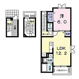 ブライト　光 3階1LDKの間取り