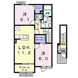 ポートハーバー 2LDKの間取図画像