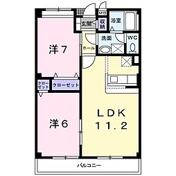 グリーンハイム・Ｔ 1階2LDKの間取り