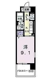 パールヒルズ五月町 1Kの間取図画像