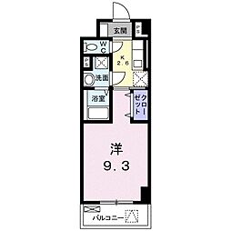 PlacidoKさくら 1Kの間取図画像