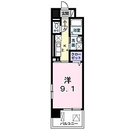 レフィナード 1Kの間取図画像