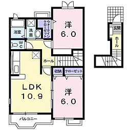 パークサイド和 2LDKの間取図画像