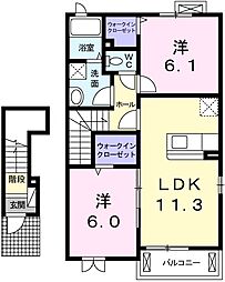 ルミエールS 2LDKの間取図画像