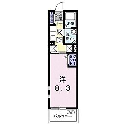 ファインヒルズ 1Kの間取図画像