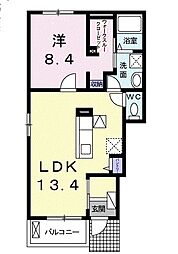 サンシャインB 1LDKの間取図画像