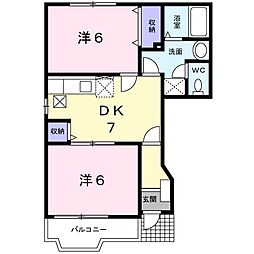 ドルフィンS 2DKの間取図画像