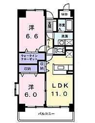 アネックスマンション 2LDKの間取図画像