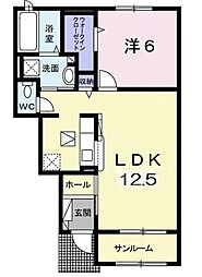 レジデンス　エアリー 1階1LDKの間取り