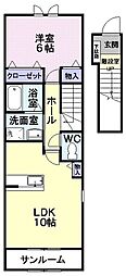 セイヴァリー・ヴィラ 1LDKの間取図画像