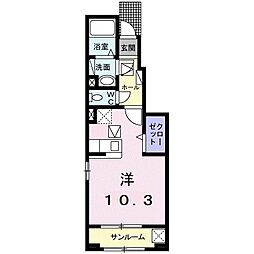 サニーハウス ワンルームの間取図画像
