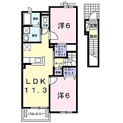 アンカンシェル4 2LDKの間取図画像