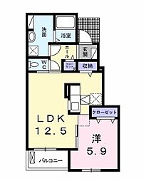エレガンツァフィオーレ 1LDKの間取図画像