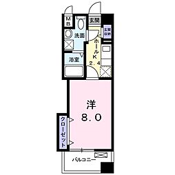 プレジール　Ｋ 2階1Kの間取り