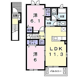 アークステージB 2LDKの間取図画像