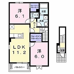 ライデイン 2LDKの間取図画像