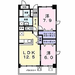 桜並木パークマンション 2LDKの間取図画像