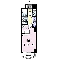 クレアール京町 1Kの間取図画像