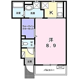 カデンツァ 1Kの間取図画像