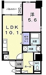 セントラルヒルズ 1LDKの間取図画像