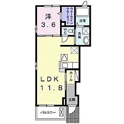 カナールB 1LDKの間取図画像