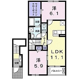 ハウスアイ光 2LDKの間取図画像