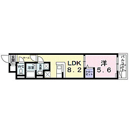 ベルフラワー恋ヶ窪 2階1LDKの間取り