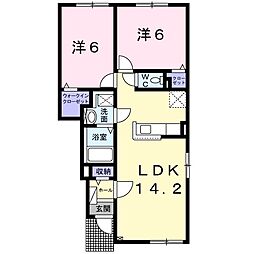 ラルーチェS 2LDKの間取図画像