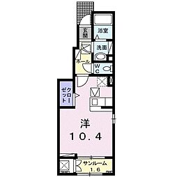 クレスト1 ワンルームの間取図画像