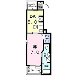 ボヌール・シュン 1DKの間取図画像
