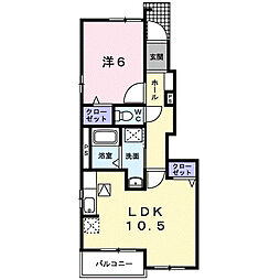サンコート 1LDKの間取図画像