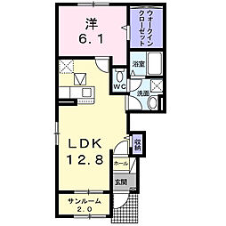 アルテコンフォルト 1LDKの間取図画像