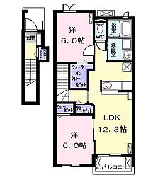 ラヴァーズB 2LDKの間取図画像