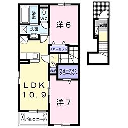 ナリッシュ 2LDKの間取図画像