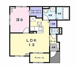マーサケーE 1LDKの間取図画像