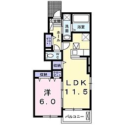 ポラリスオガワ 1LDKの間取図画像