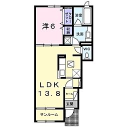 プラザルーナ 1LDKの間取図画像