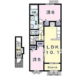 スペースグランデ 2LDKの間取図画像