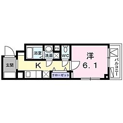 ヴィチーノアルポンテ品川 1Kの間取図画像