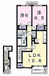 アベニールC 2LDKの間取図画像