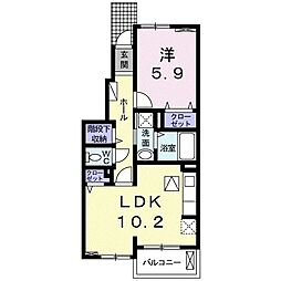 チャームタウンTAKUMI 1LDKの間取図画像