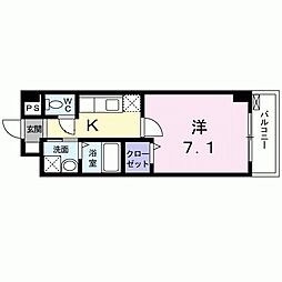 ベリエ太秦 1Kの間取図画像