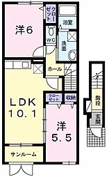 リヴ・タウンTB 2LDKの間取図画像
