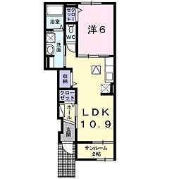 アグリマンションR&O2 1LDKの間取図画像