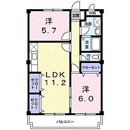 サン・マリッチ 2LDKの間取図画像